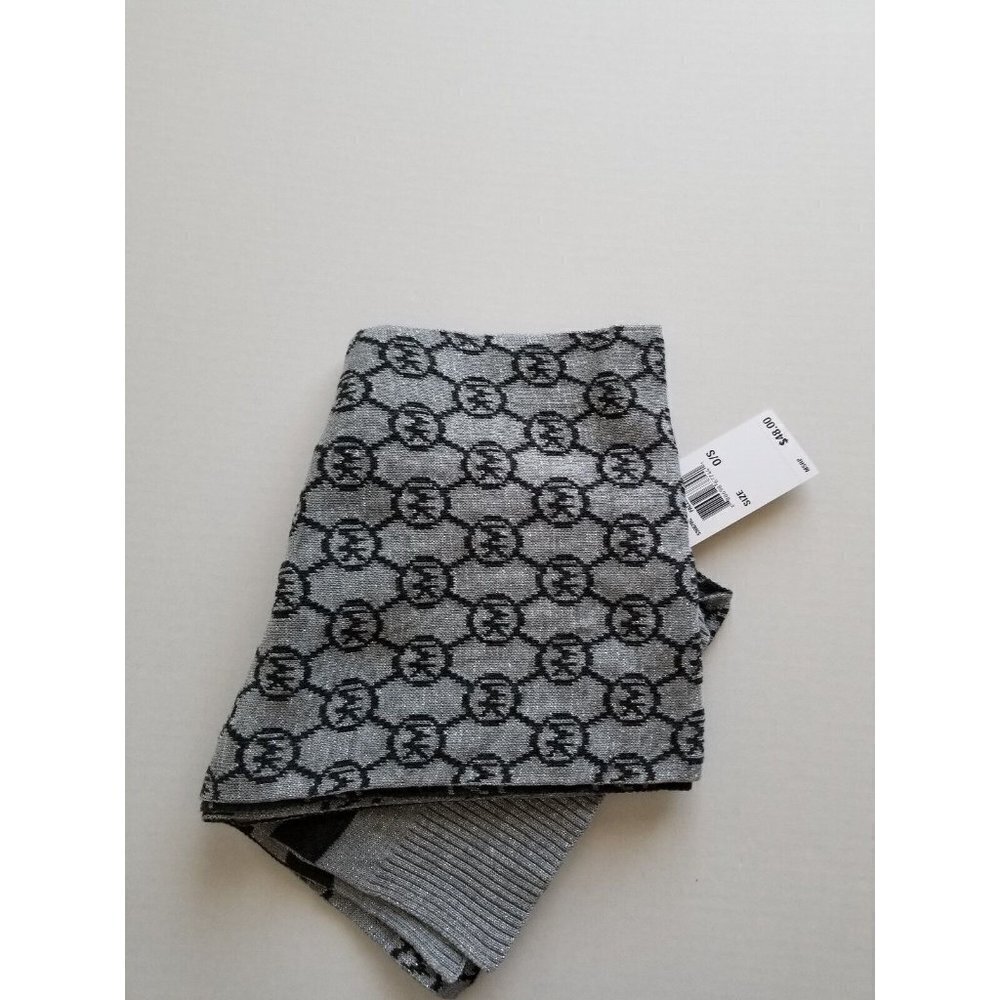 NEW MICHAEL KORS SCARF GRAY/BLACK W/ LUREX ACRYLIC - Picture 2 of 3